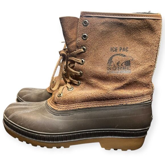 VINTAGE SOREL Men’s Brown Kaufman Ice Pac Winter Snow Boots Size 10 - Picture 4 of 7